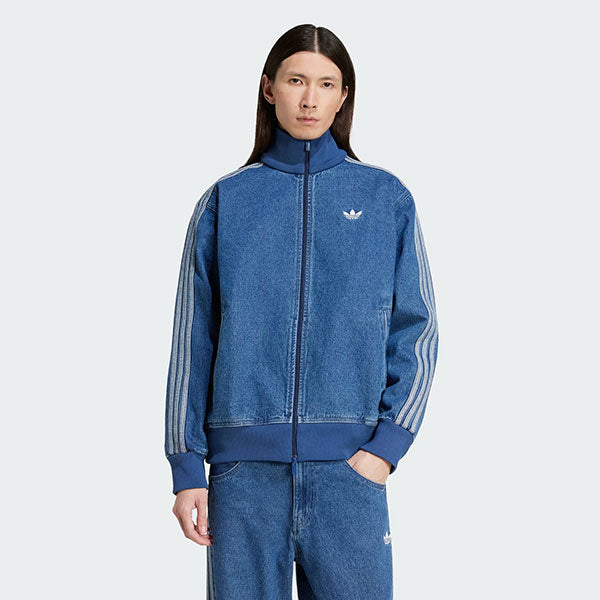 Blue adidas Originals Denim Firebird Track Top - JD Sports