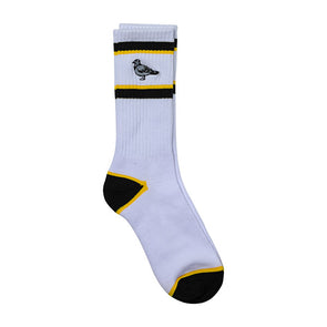 Anti Hero Basic Pigeon Emb Sock White/Black/Yellow
