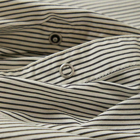 Brixton Builders Auto S/S Shirt Black/Off-White Stripe