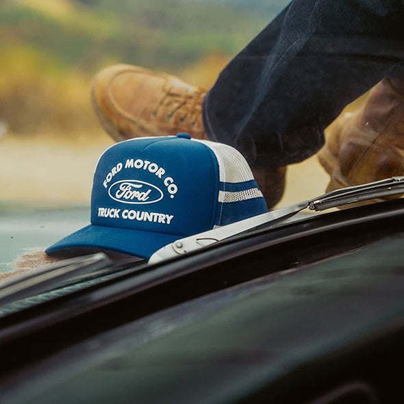 Brixton Ford Built Tough Trucker Hat Ford Blue/Wimbledon White