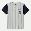 Brixton The League Baseball Tee Heather Grey Ash/Washed Navy