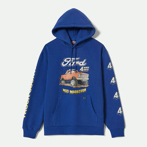 Brixton Ford Mud Marathon Relaxed Fleece Hoodie Ford Blue