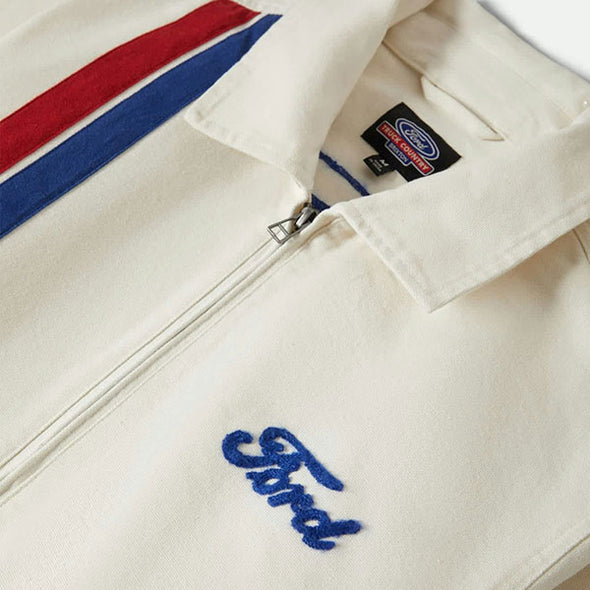 Brixton Ford Number One Garage Jacket Wimbledon White