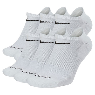 Nike Everyday Plus Cushioned Training No-Show Socks (6 Pairs) White/Black
