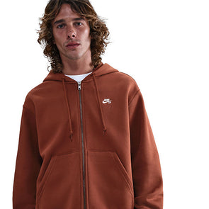 Nike SB Essential Logo Fleece Full Zip Hoodie Cinnamon/White