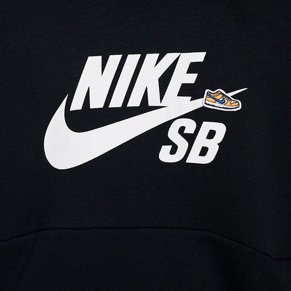 Nike SB Big Kids' Icon Fleece EasyOn Oversized Pullover Hoodie Black/Black/White