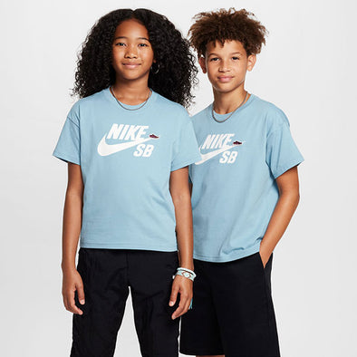 Nike SB NSW SB Logo Big Kids Tee Denim Turquoise