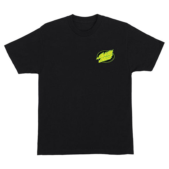 Santa Cruz True Oval Flame Dot T-Shirt Black