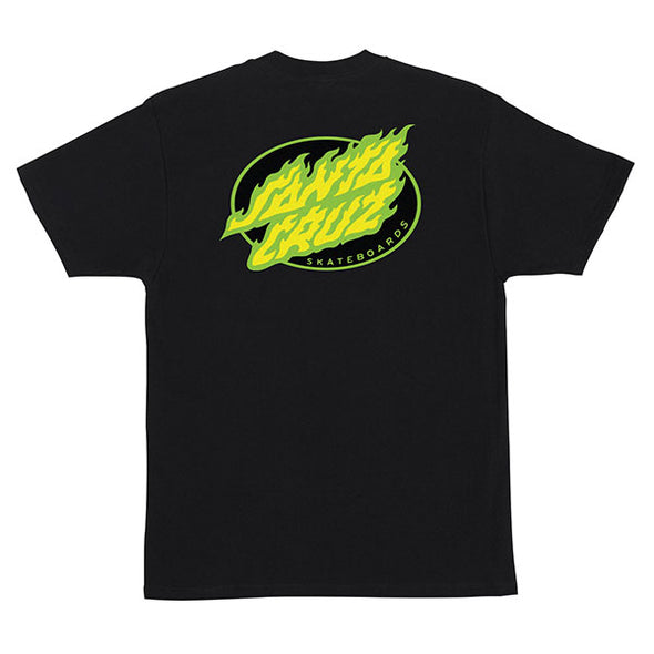 Santa Cruz True Oval Flame Dot T-Shirt Black