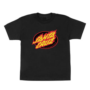 Santa Cruz True Oval Flame Dot Youth T-Shirt Black