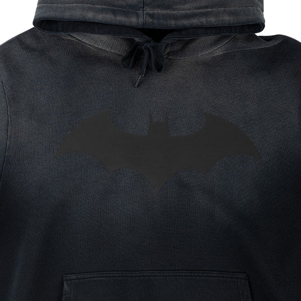 Welcome Bat Logo Sun-Fade Hoodie Black