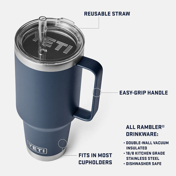 Yeti Rambler 42 oz Straw Mug with Straw Lid Tropical Pink