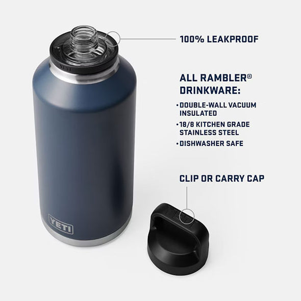 Yeti Rambler 64 oz Water Bottle with Chug Cap Big Sky Blue