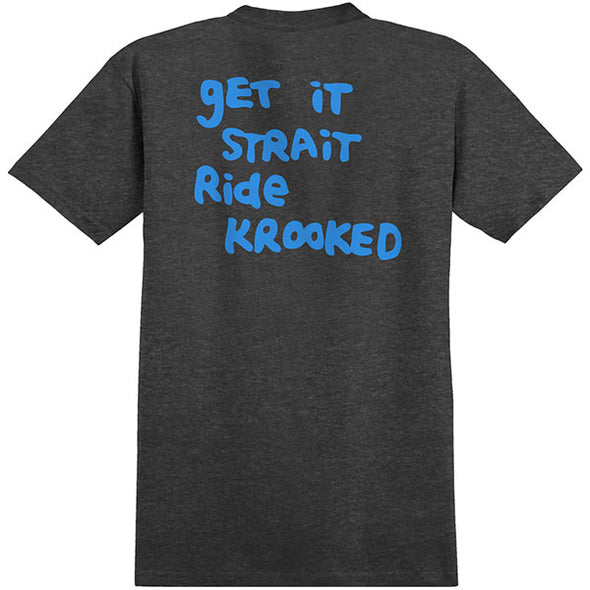 Krooked Strait Eyes T-Shirt - Charcoal Heather/Blue