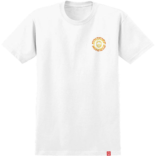 Spitfire Torched Script T-Shirt - White/Yellow/Orange
