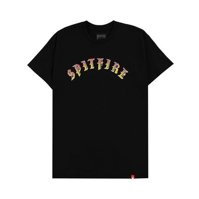 Spitfire Old E T-Shirt - black/red-yellow fade