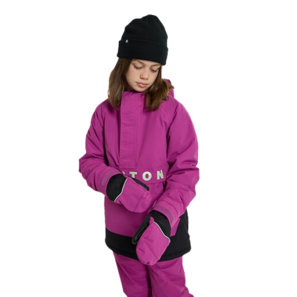 Burton 2023 Kids Frostner 2L Anorak Snow Jacket - Vivid Viola/True Black
