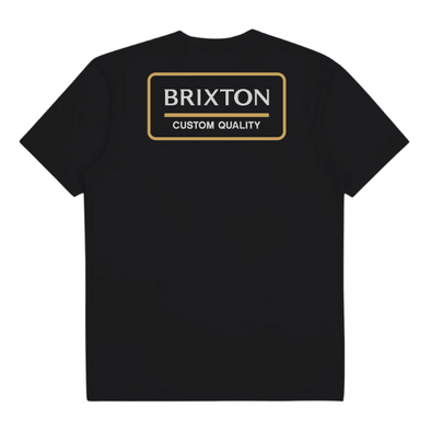 Brixton Mens Palmer Proper S/S Standard Tee Black/Bright Gold