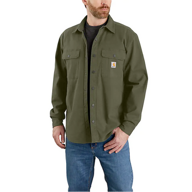 Carhartt Rugged Flex Canvas Fleece-Lined Shirt Jacket Basil Carhartt Rugged Flex Canvas Fleece-Lined Shirt Jacket Basil
