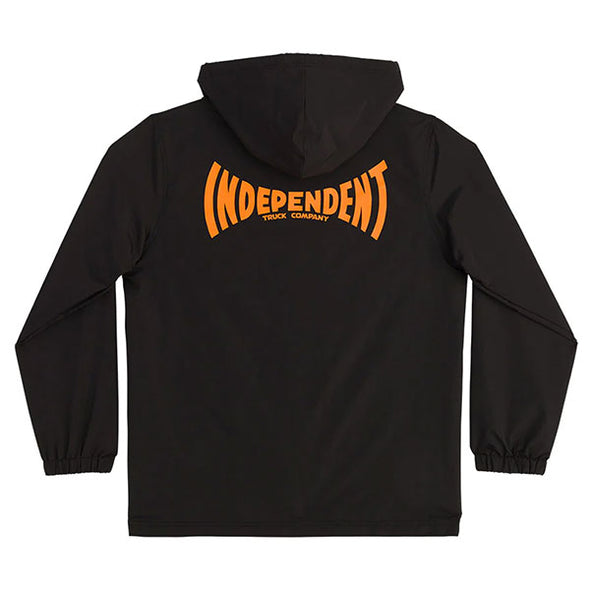 Independent Span Mens Hooded Windbreaker Jacket Black