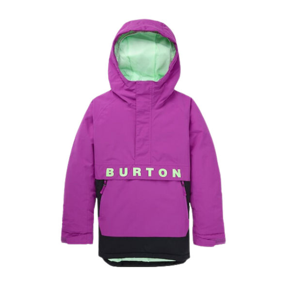 Burton 2023 Kids Frostner 2L Anorak Snow Jacket - Vivid Viola/True Black
