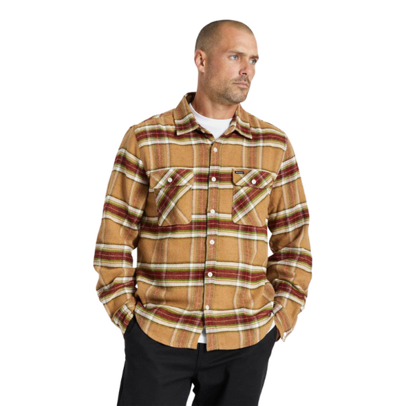 Brixton Bowery L/S Flannel Light Brown
