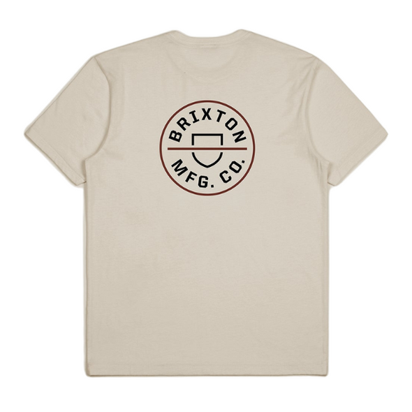 Brixton Mens Crest II Standard Tee Cream