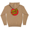 Santa Cruz Mens Classic Dot Zip Hoodie Sweatshirt Sandstone