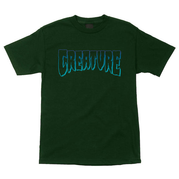 Creature Logo Outline T-Shirt Forest Green/Blue