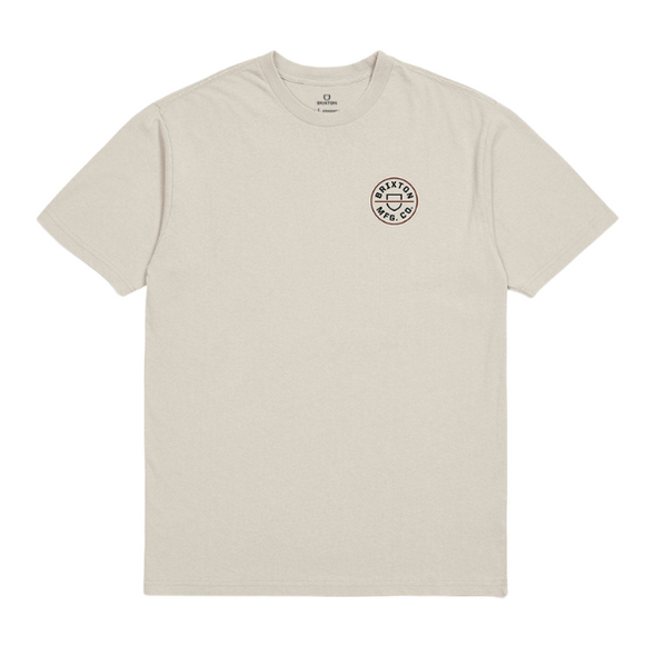 Brixton Mens Crest II Standard Tee Cream