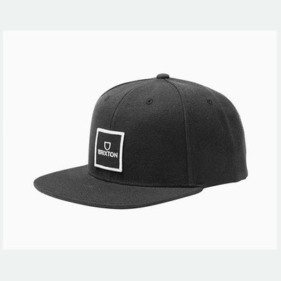Brixton Alpha Square Mp Snapback Hat - BLACK/BLACK
