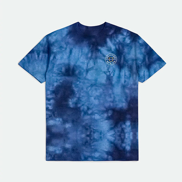 Brixton Crest II Standard T-Shirt Navy/Sky Blue Cloud Wash