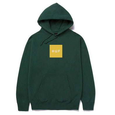 Huf Essential Box Logo Pullover Hoodie Forest Green