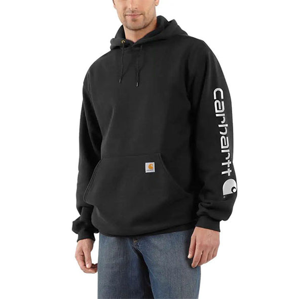 Carhartt Midweight Hooded Logo Sweatshirt - Black - Xtreme Boardshop (XBUSA.COM)