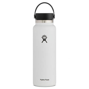 Hydro Flask Wide Mouth 40 oz Vacuum Insulated Stainless Steel Water Bottle with 2.0 Flex Cap White