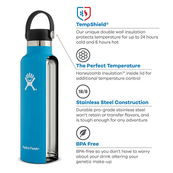 Hydro Flask Standard Mouth 24 oz Insulated Water Bottle Olive - Xtreme Boardshop (XBUSA.COM)