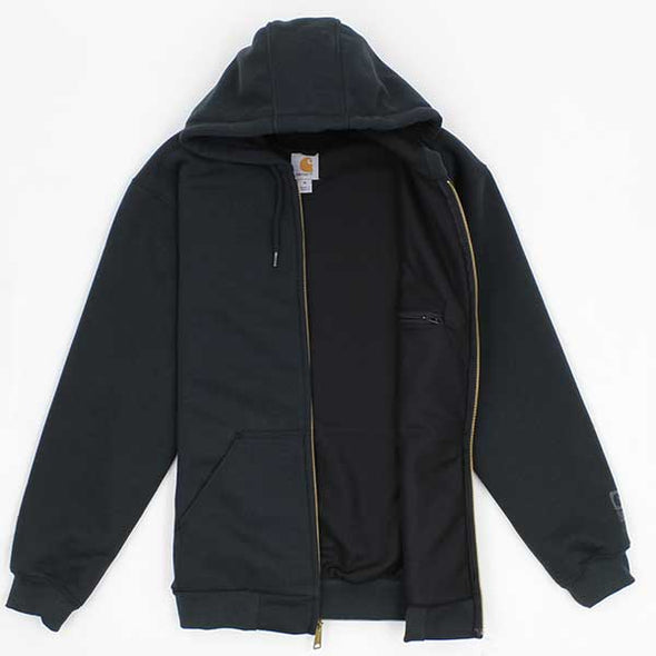 Carhartt Rain Defender Rutland Thermal-Lined Hooded Zip-Front Sweatshirt Black - Xtreme Boardshop (XBUSA.COM)