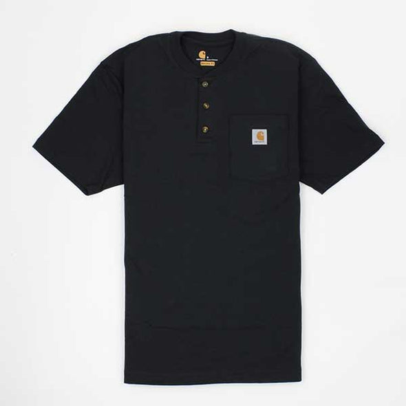 Carhartt Workwear Pocket Henley Short Sleeve Black - Xtreme Boardshop